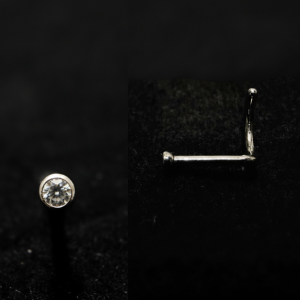 Kolczyk do nosa pigmej z kryształkiem