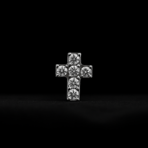 Tytanowy kolczyk „Crystal Cross”