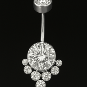 Tytanowy kolczyk do pępka Aurora Shine