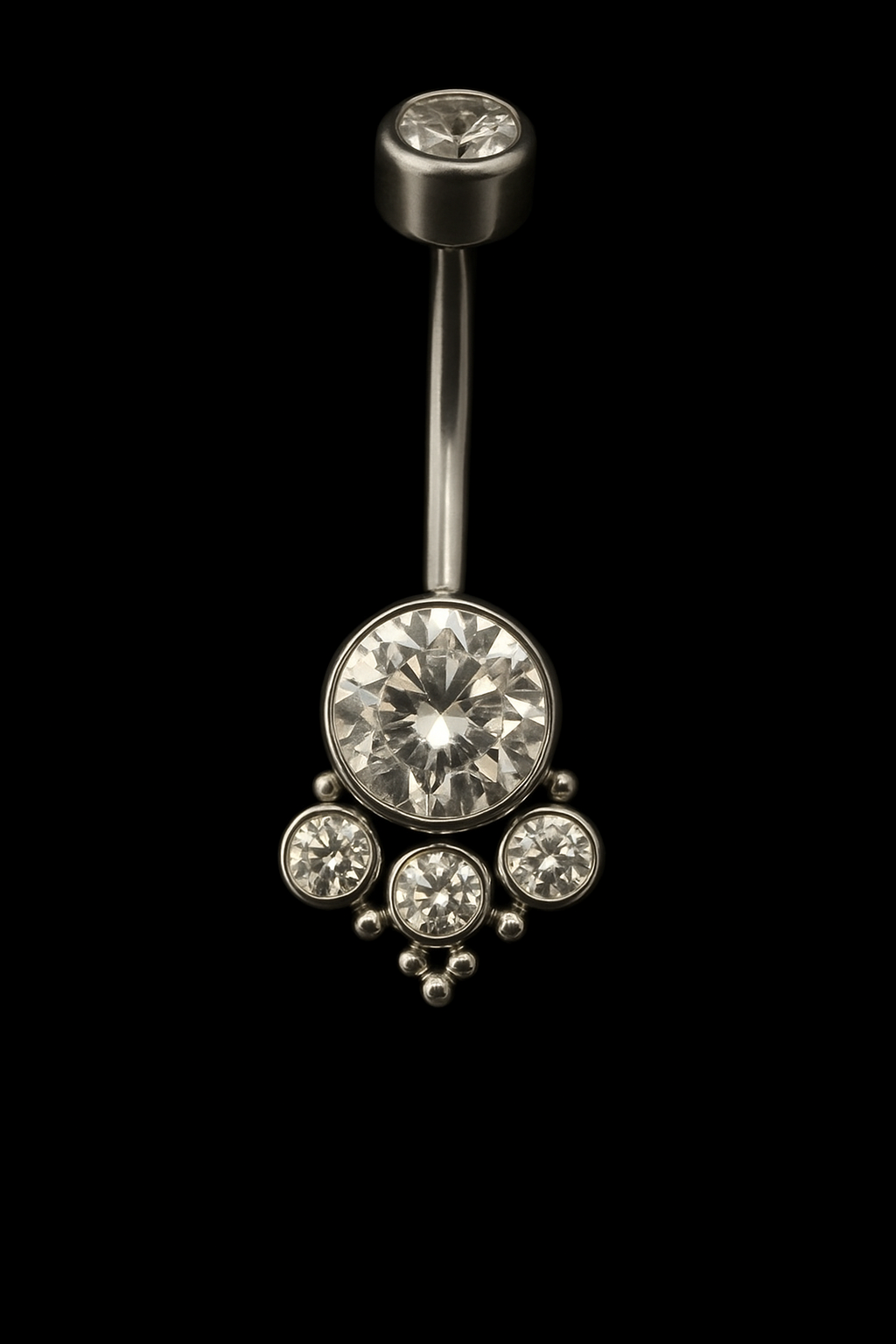 Tytanowy kolczyk do pępka Crystal Cascade