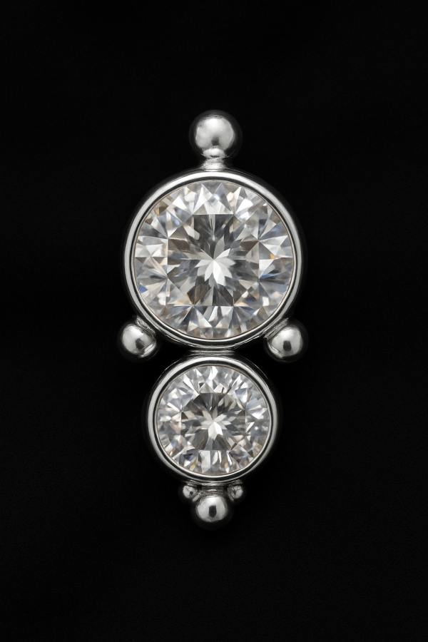 Double Shine – kolczyk do microdermala z tytanu
