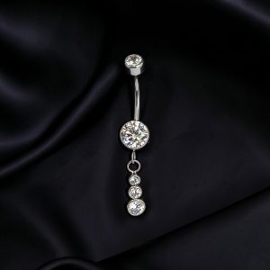 Triple zircons kolczyk do pępka